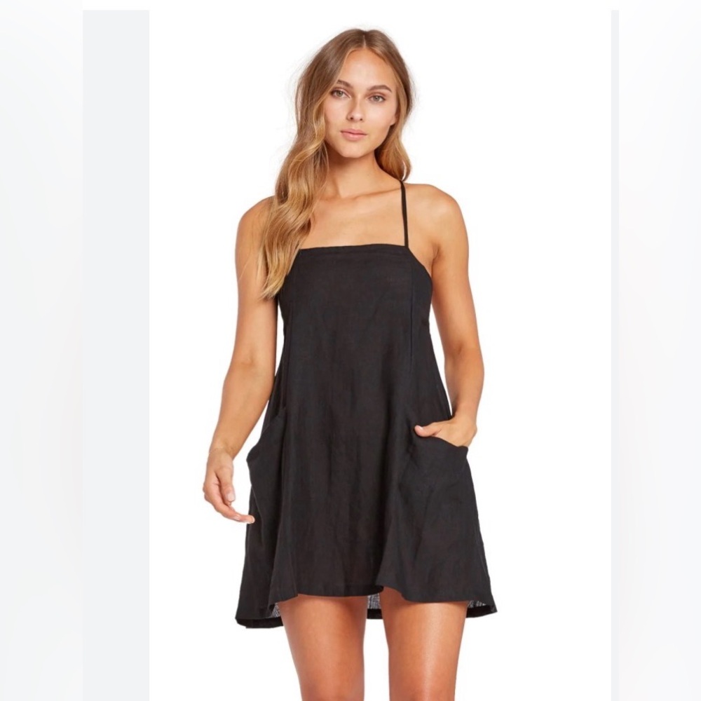 Vitamin A Black Linen Dress